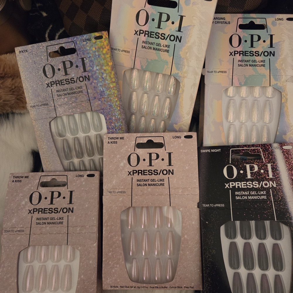 NEW IN BOXES! OPI XPRESS/ON Gel-Like Manicure Set - Silver and Pink